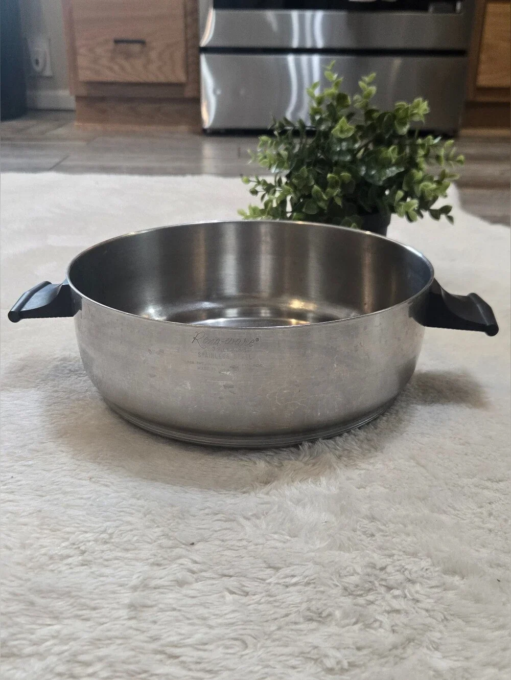 Rena Ware 4 Qt Stockpot 3-Ply 18-8 Vintage Stainless Steel Cookware Made in USA